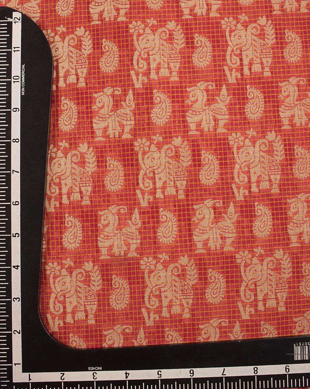 ( Pre Cut 90 CM ) Woven Cotton Jacquard Chanderi Fabric