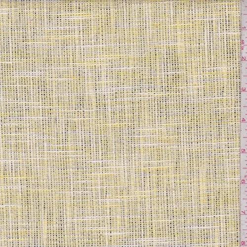 1 1/2 YD PC-Yellow/Black/Silver Textured Boucle Jacketing Fabric