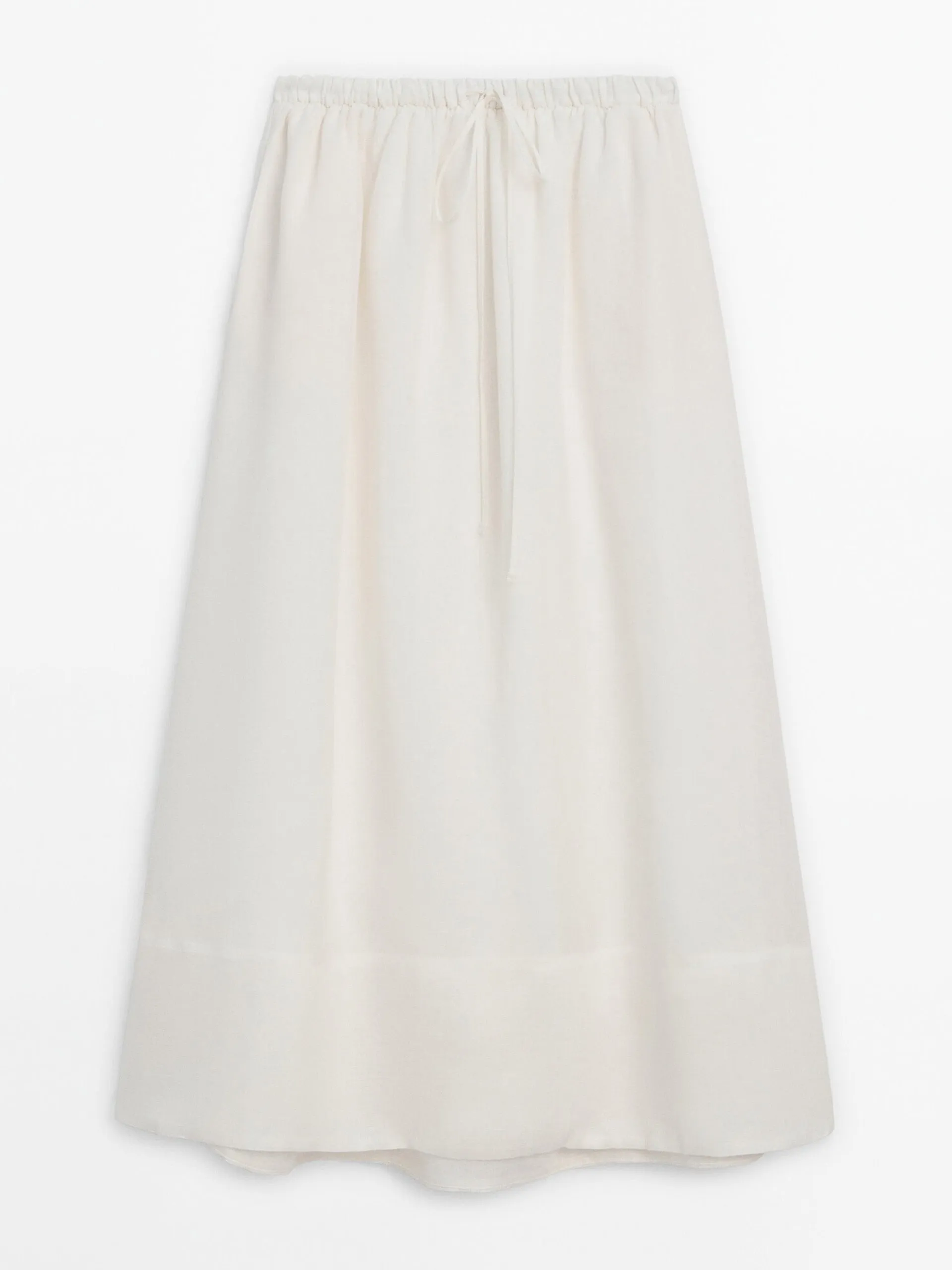 100% linen skirt with drawstring waist