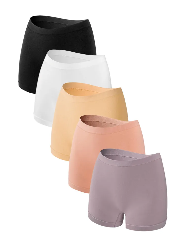 5-Pack Invisible Thin Safety Hip Lift Boxer Shorts