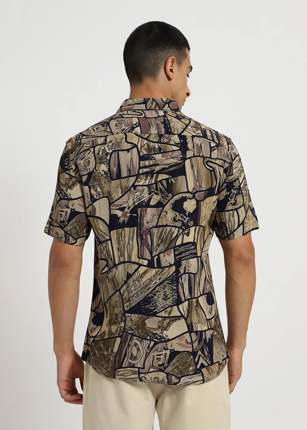 Abstract Mosaic Feather shirt