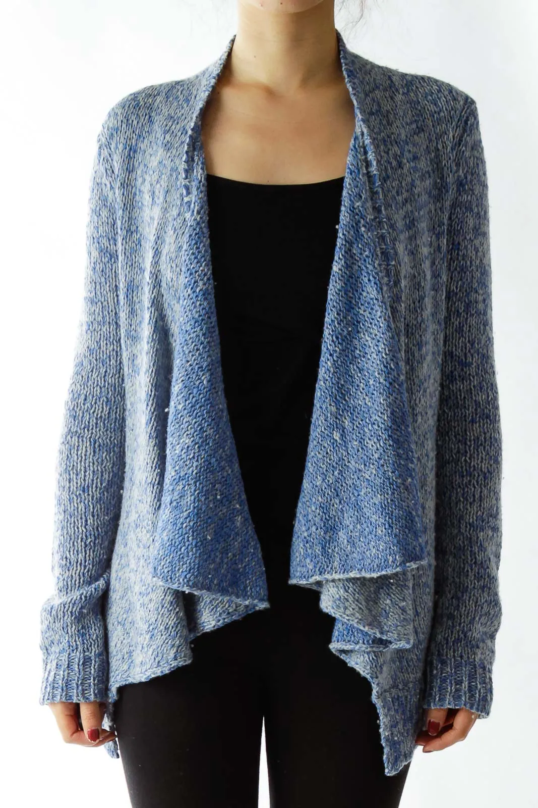 Blue Gray Open Cardigan