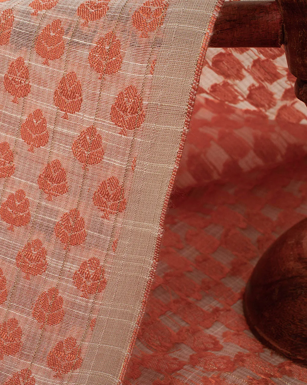 Booti Woven Zari Jacquard Chanderi Fabric