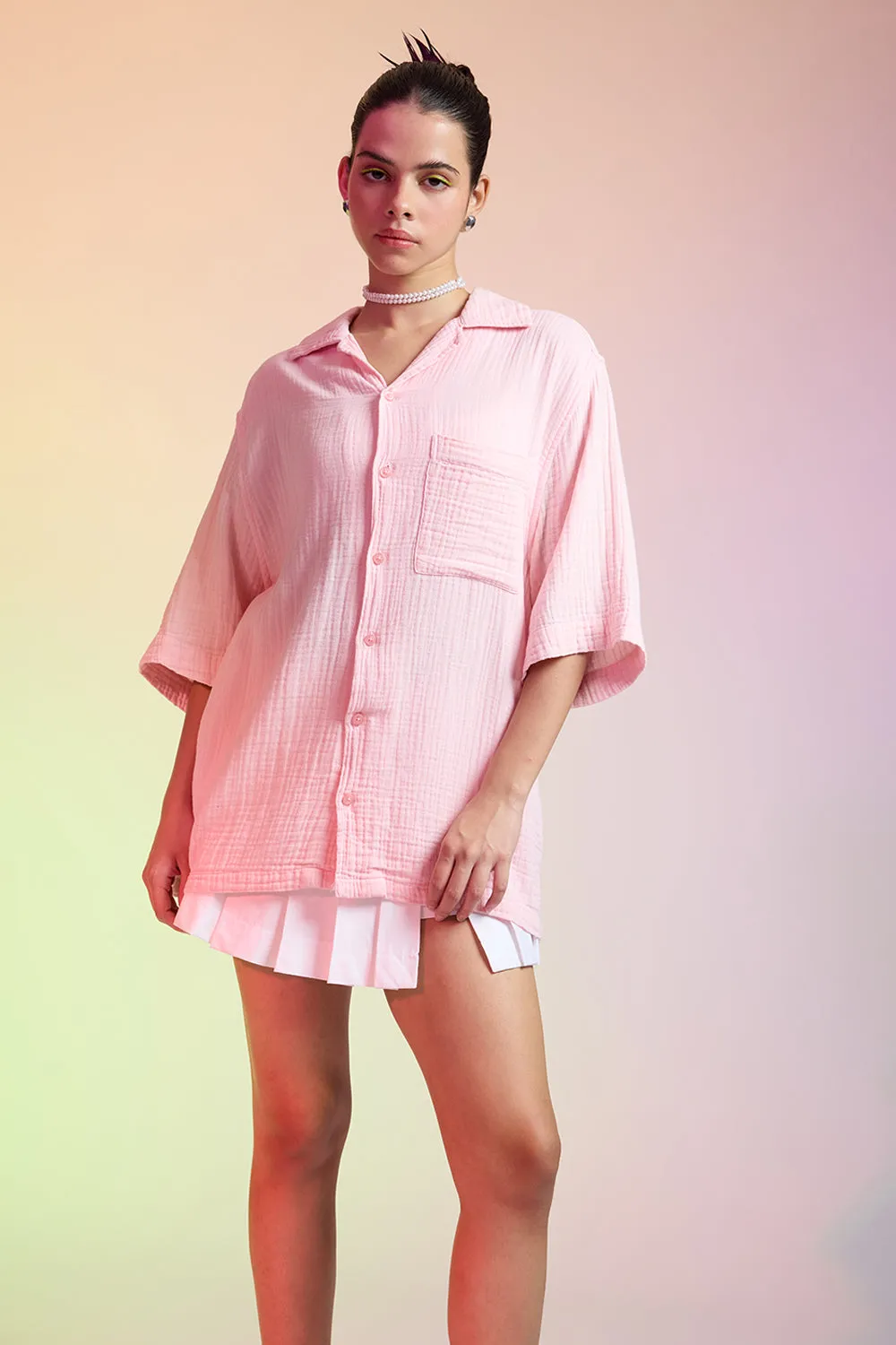 Breezy Relaxed Light Pink Shirt