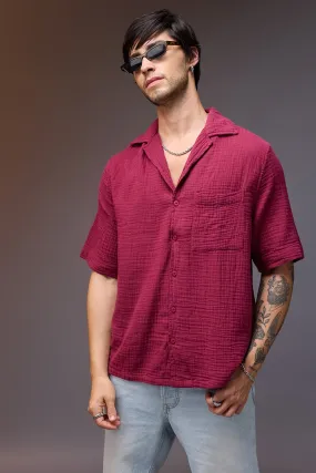 Breezy Relaxed Maroon Shirt