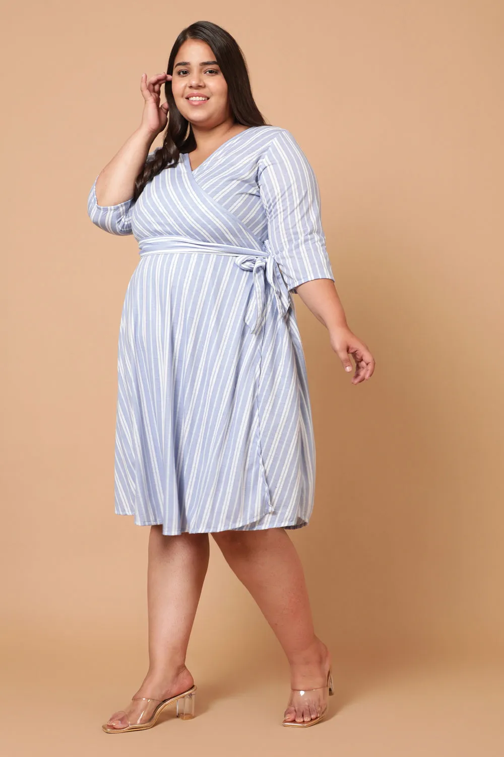 Cool Blues True Wrap Dress