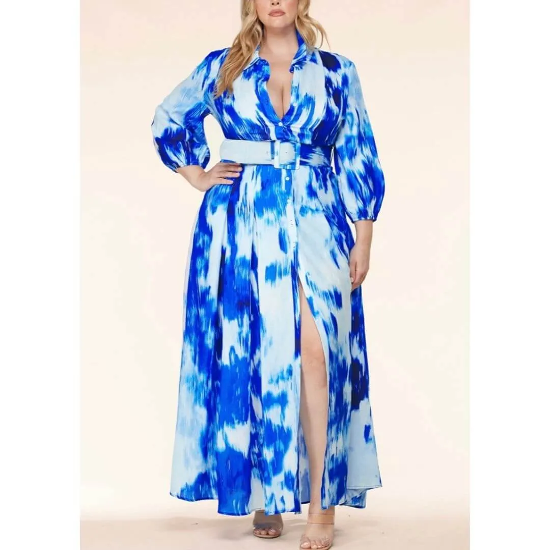 Cool Water Maxi Dress- CURVY