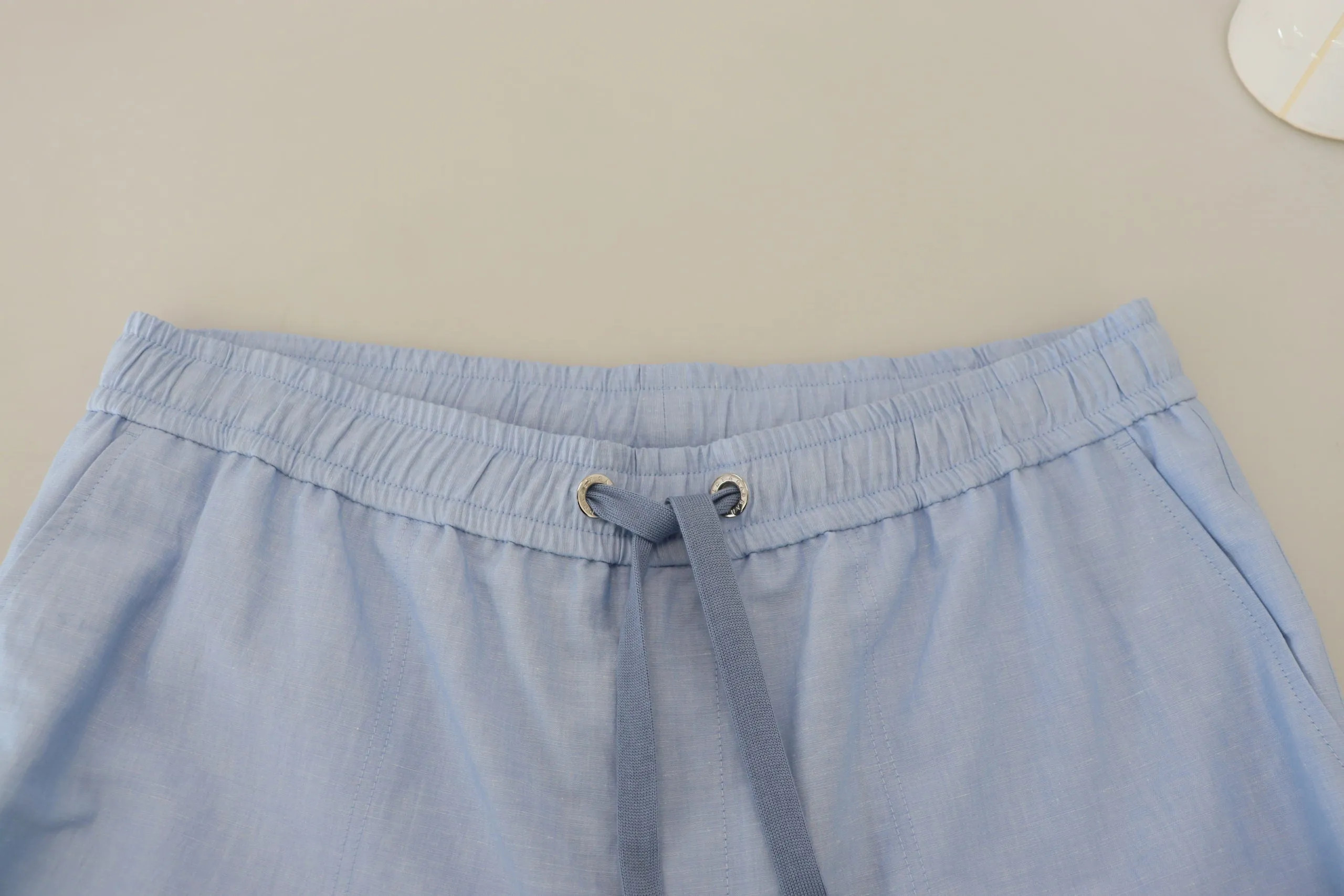 Dolce & Gabbana Elegant Light Blue Linen-Cotton Summer Shorts