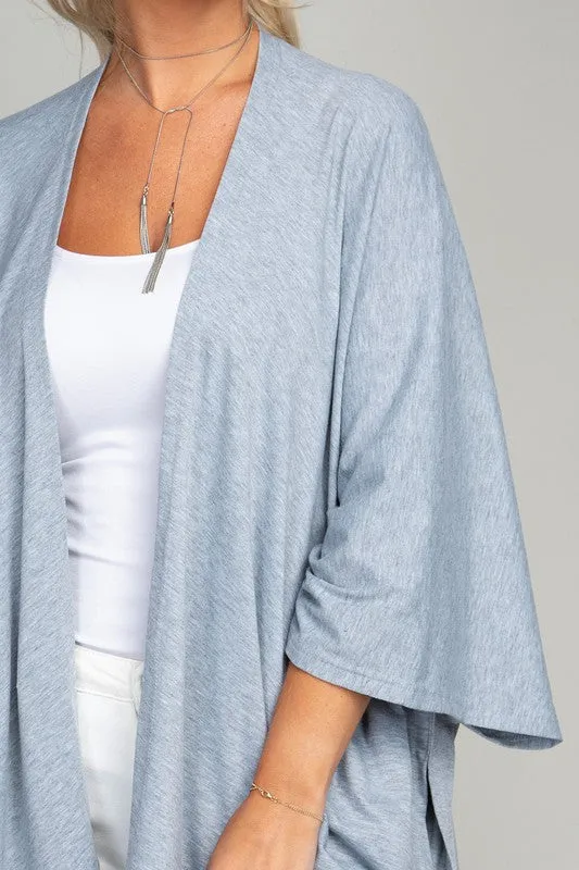 Drop Shoulder Open Front Cardigan *Online Only*