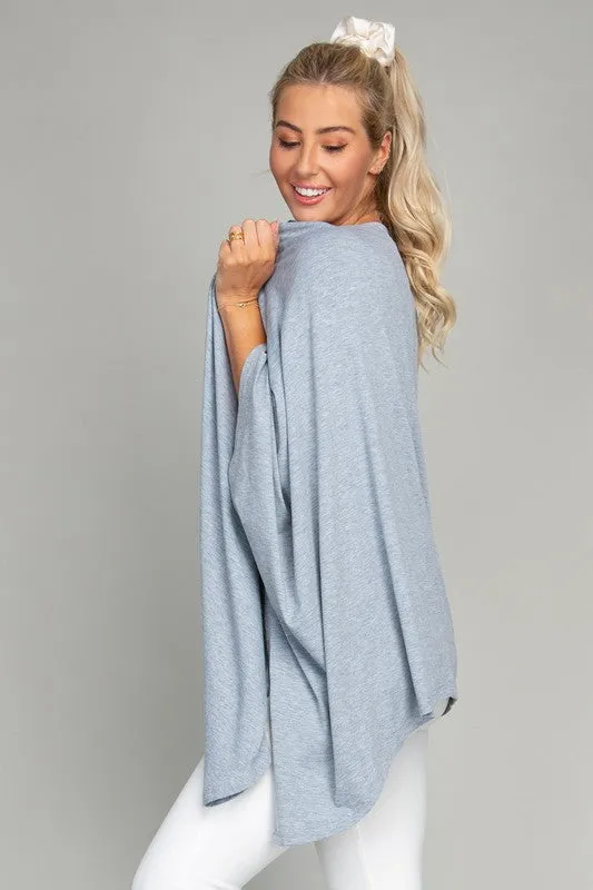 Drop Shoulder Open Front Cardigan *Online Only*