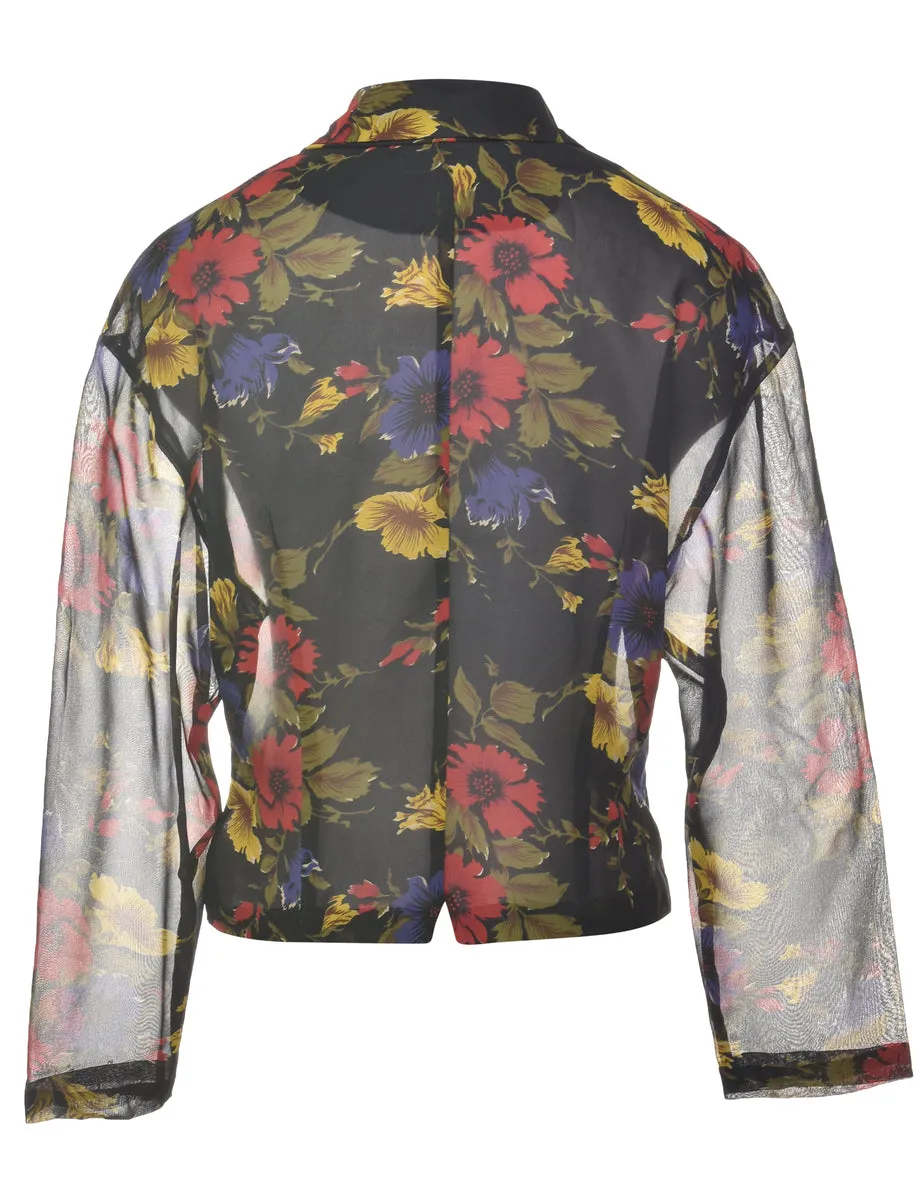 Floral Sheer Blazer - S