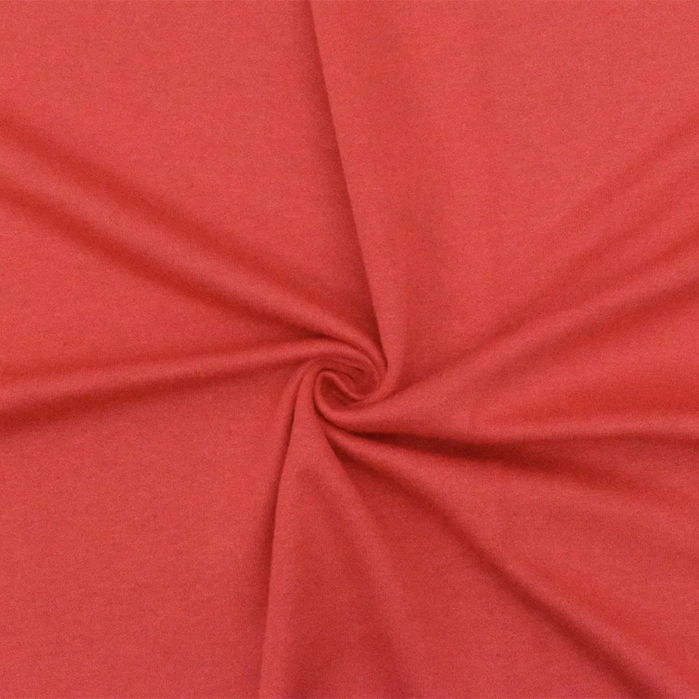 Flower Red-Red Solid Stretch Double Knit Fabric