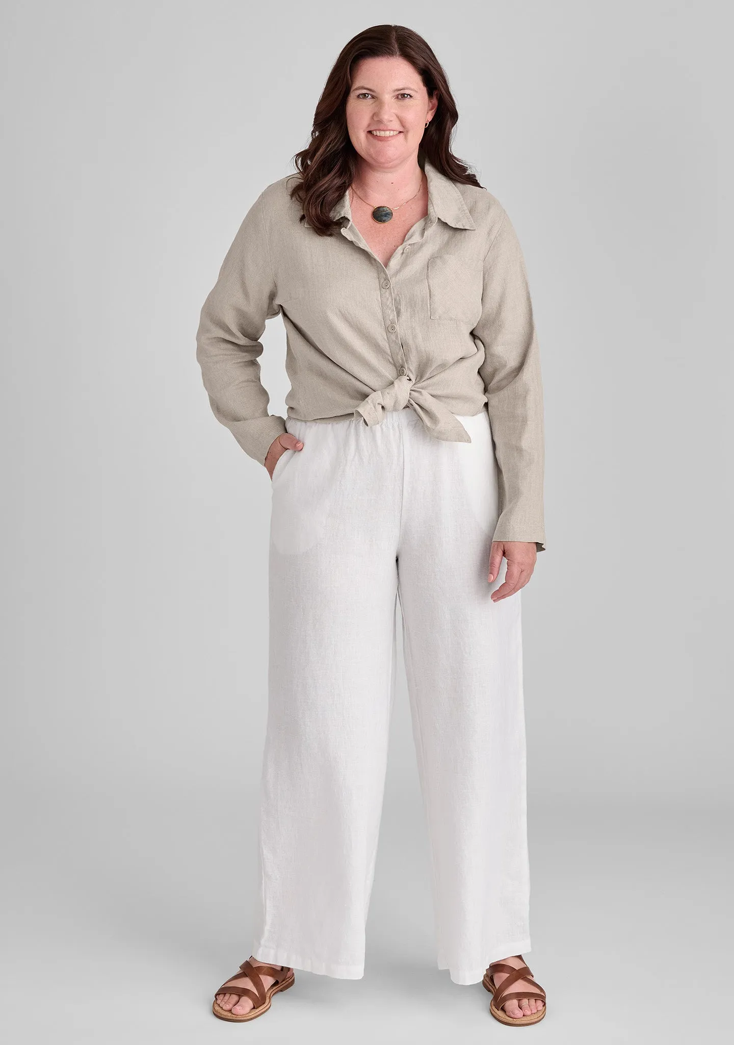 Flowing Pant - Linen Pants With Elastic Waist