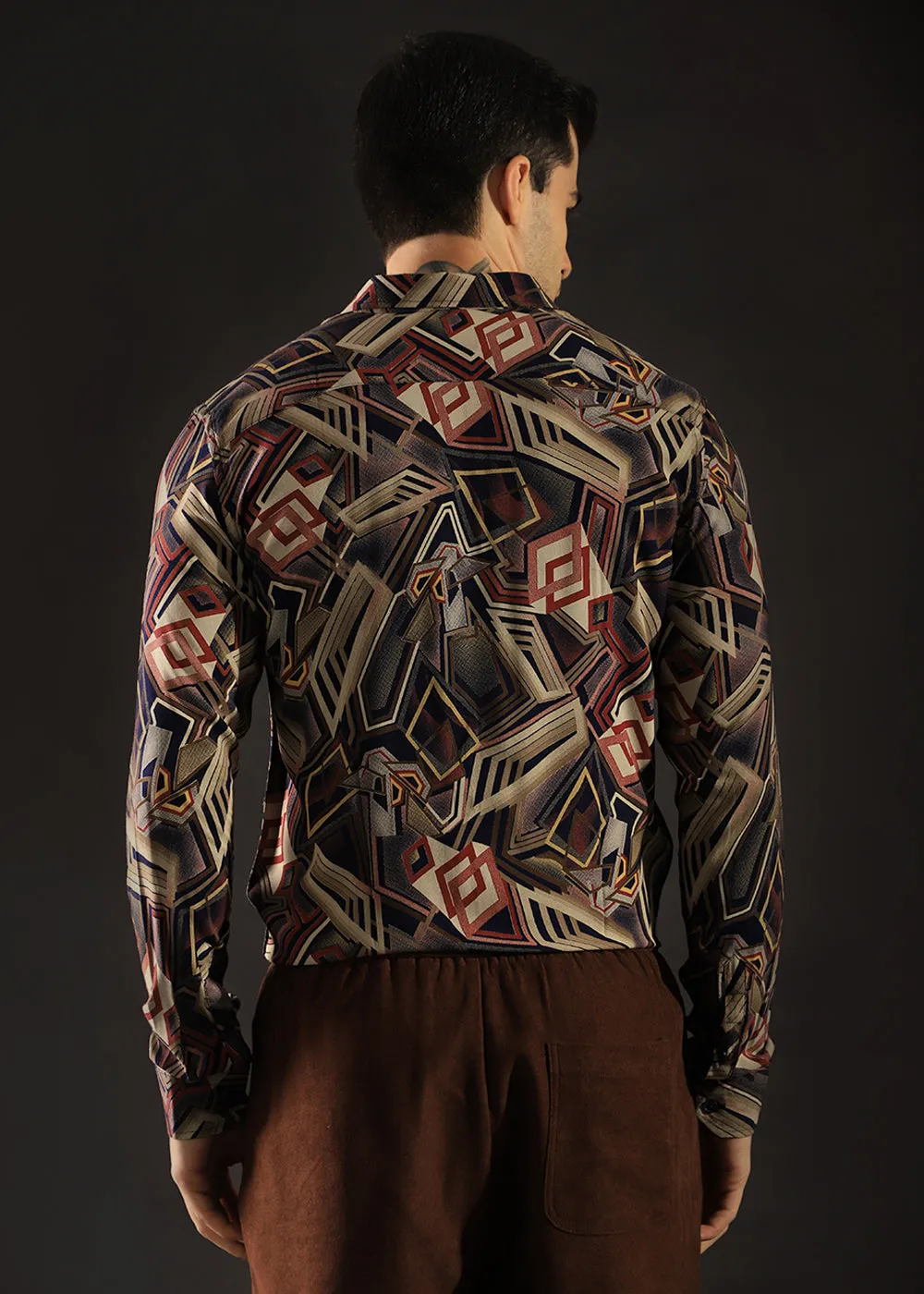 Geometric Fusion Feather shirt