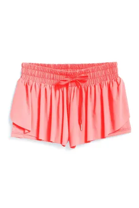 Girls Butterfly Shorts - Coral