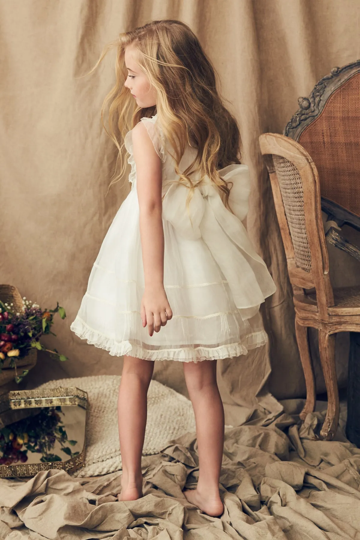 Girls White Dress Nellystella Flora - Star White