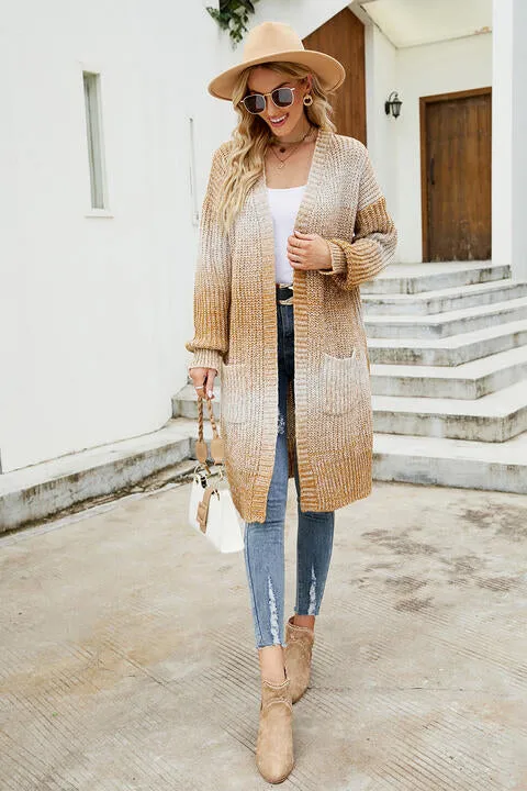 Gradient Open Front Cardigan