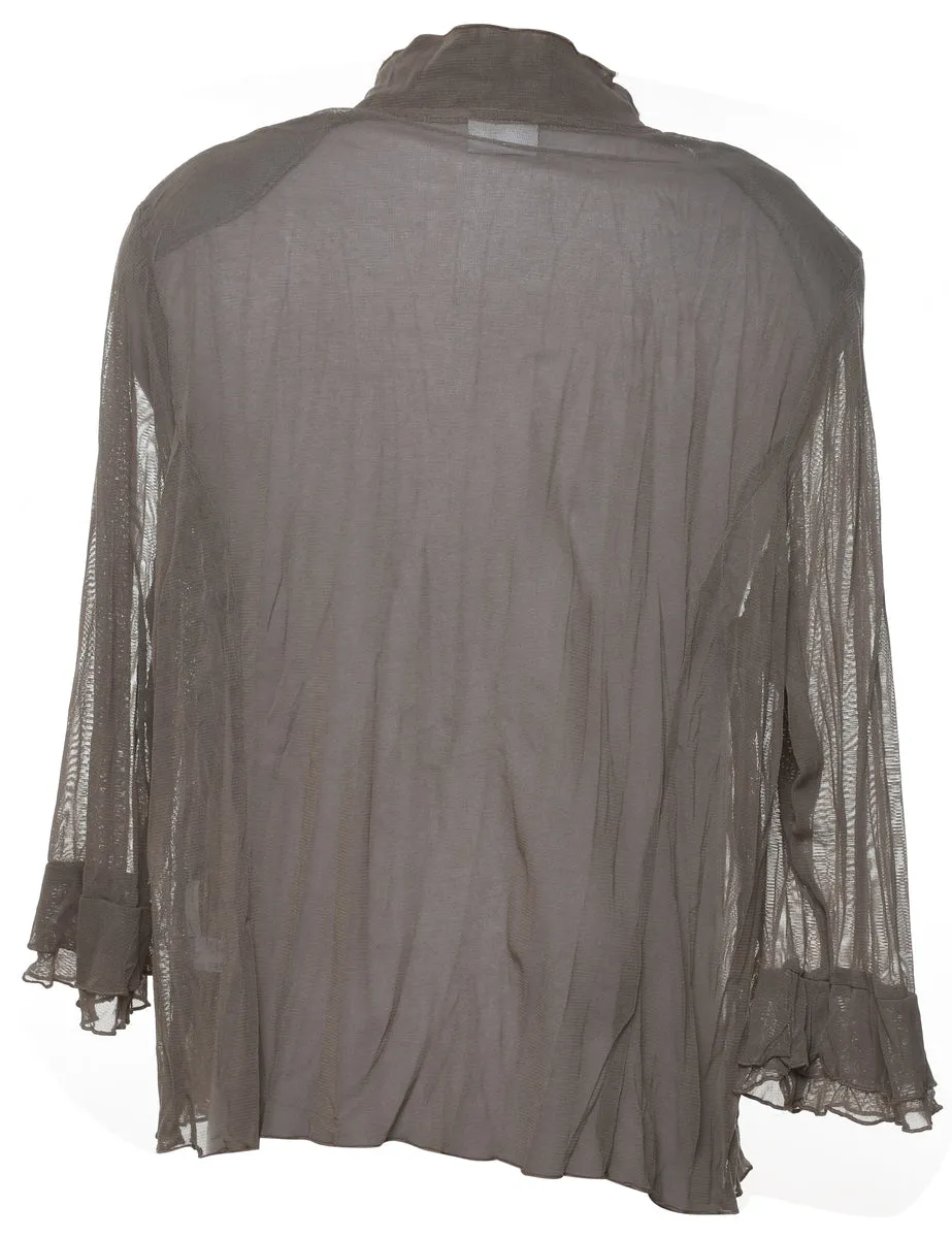 Grey Classic Sheer Long Sleeve Jacket - M