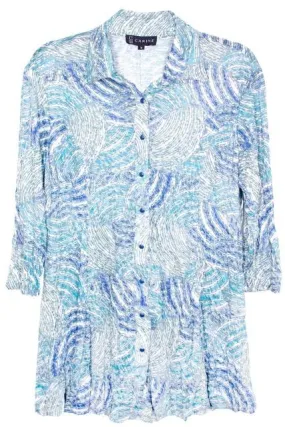 Hazy Whirls Button Top