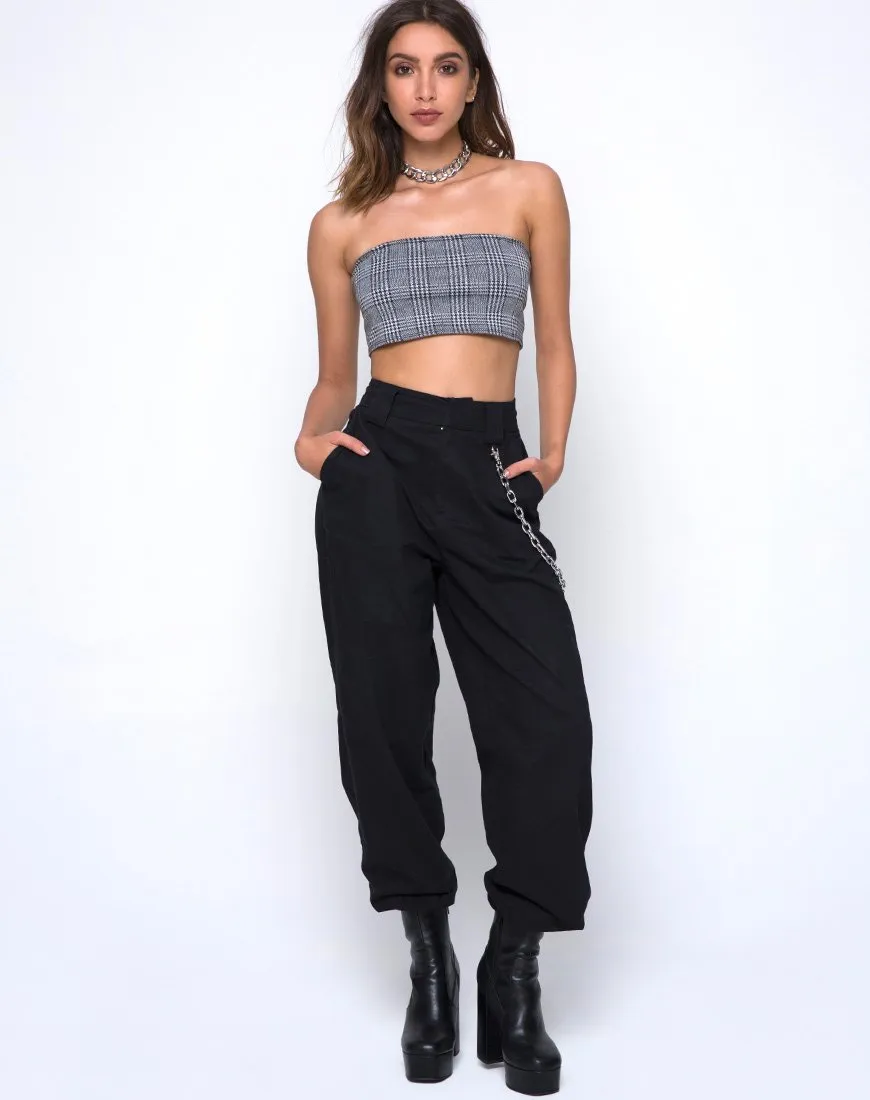 Kylie Crop Top in Charles Check Grey