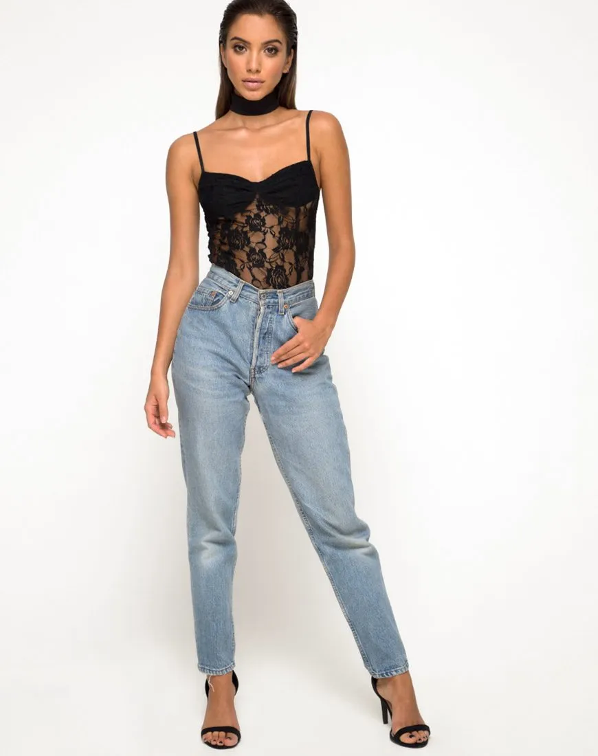 Lanti Bodice in Black Rose Lace