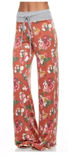 Last Chance Size Small | Sweet Dreams Lounge Pants in Rust Floral | ONLY 1 LEFT!