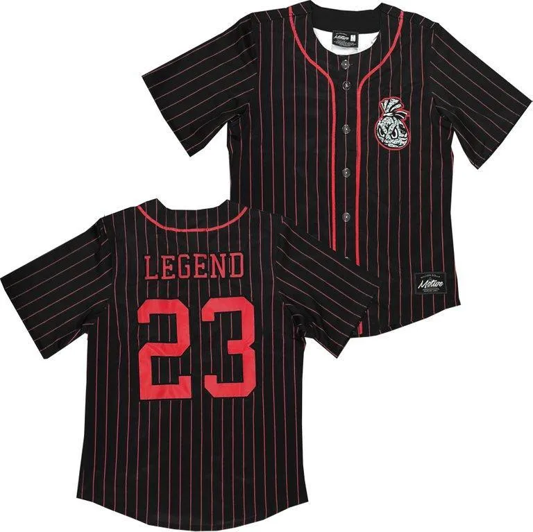 Legend 23 - Black with Red Pinstripes Baseball Jersey