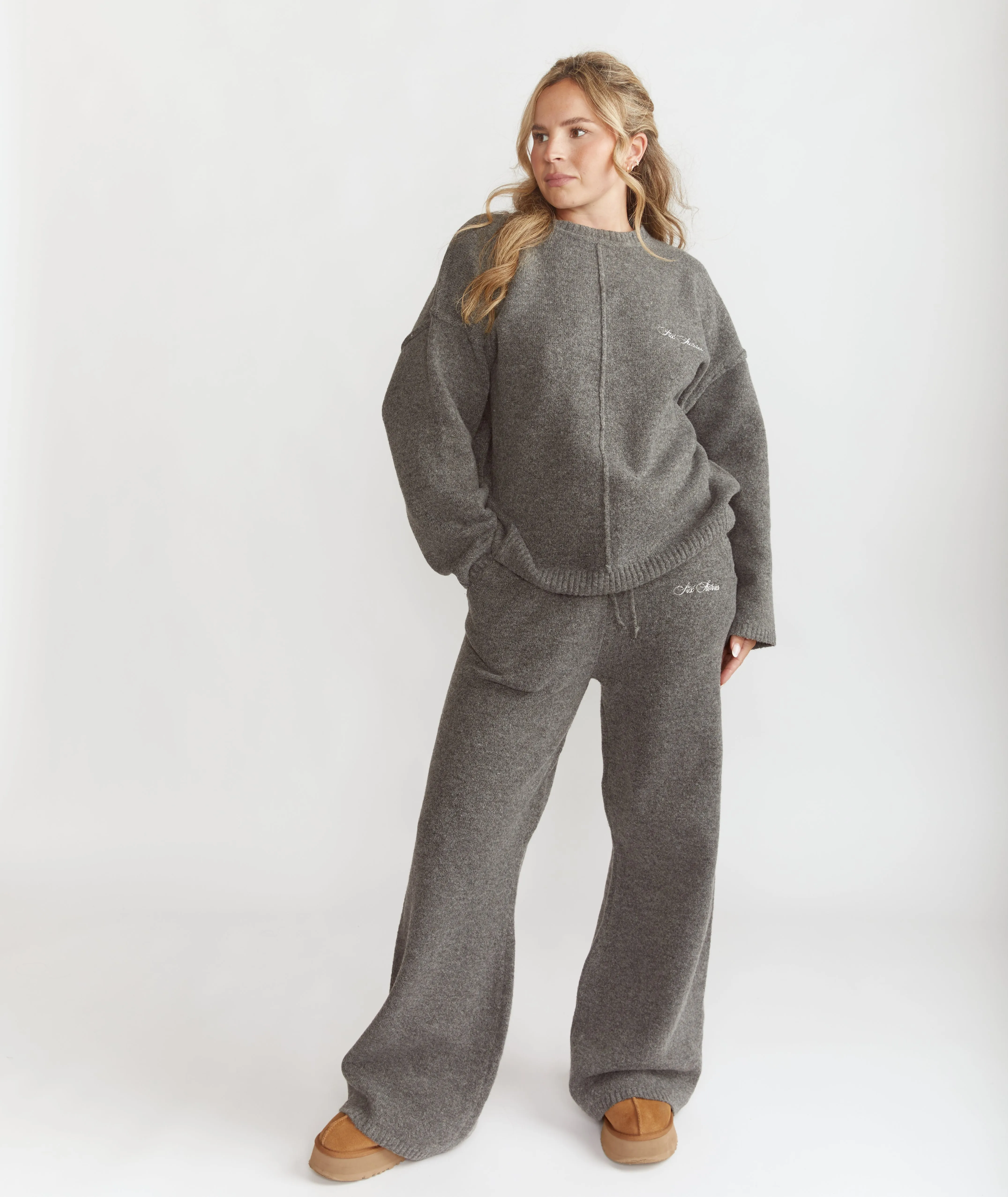 Limited Edition Relaxed Wide Leg Trousers - Grey