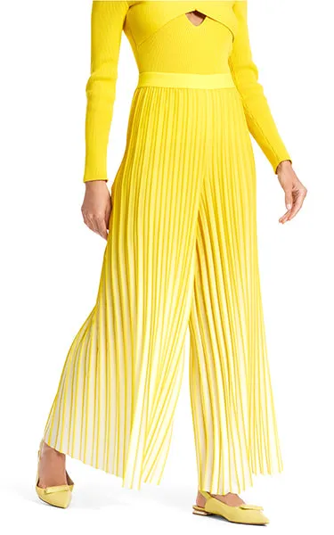 Marccain Yellow Pleated Pants