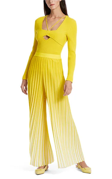 Marccain Yellow Pleated Pants