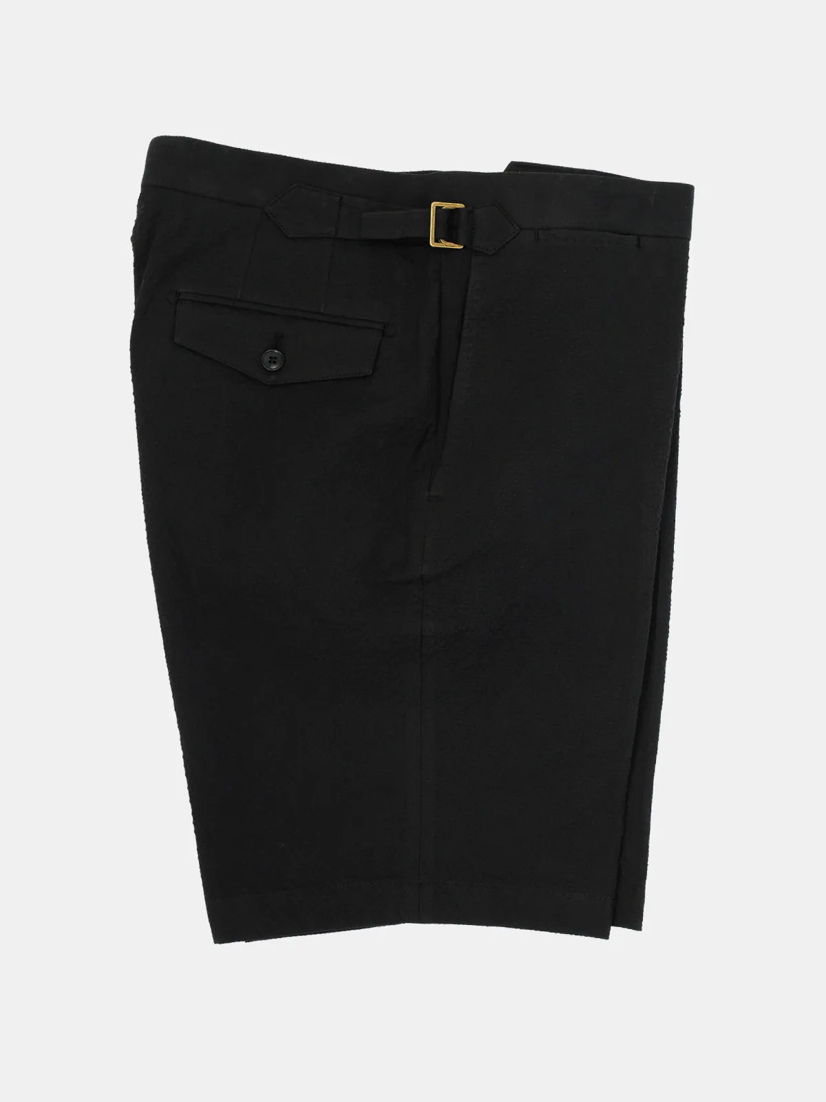 Marmi Bermuda - Black Cotton Seersucker