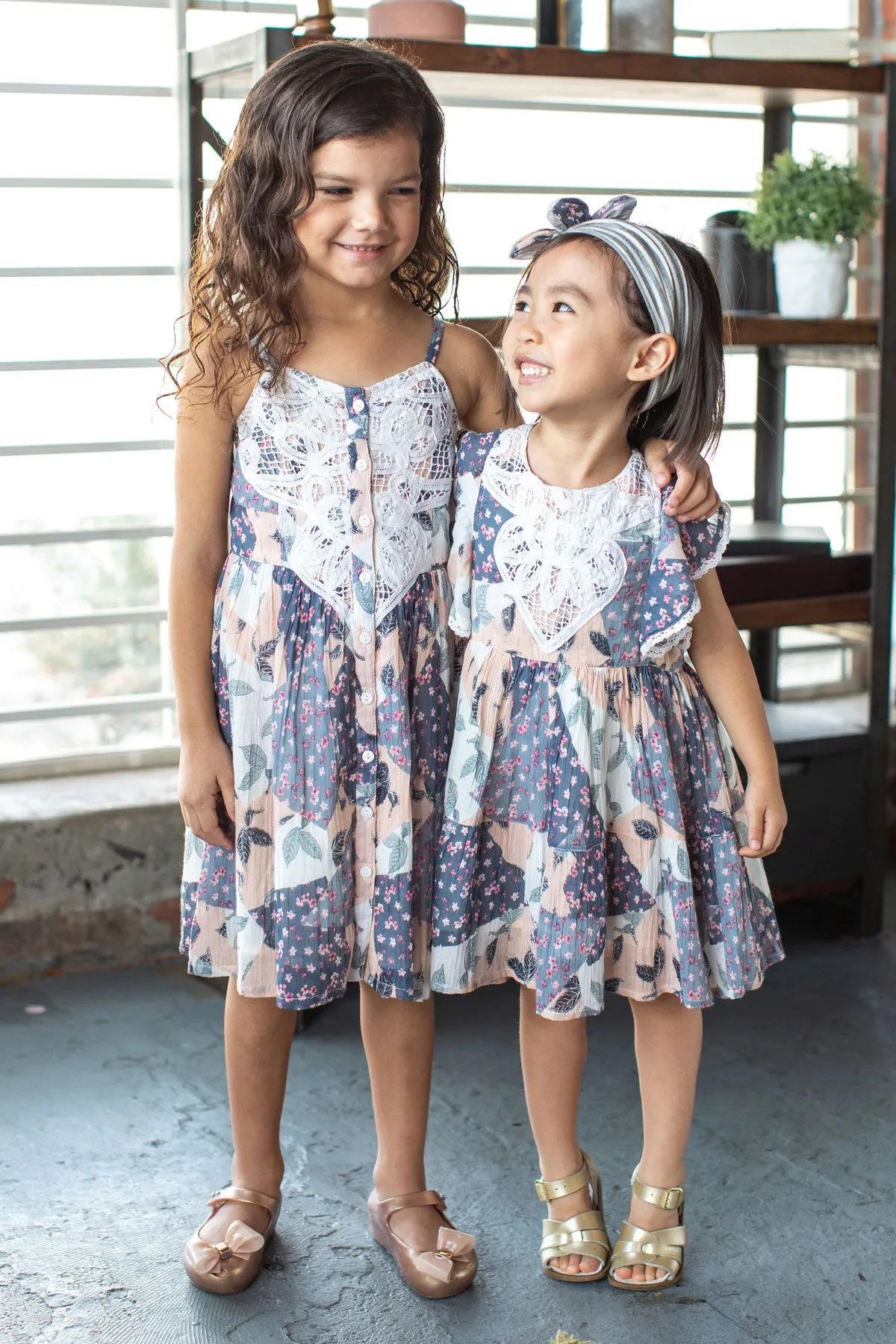 Mimi & Maggie Butterfly Sleeve Girls Dress