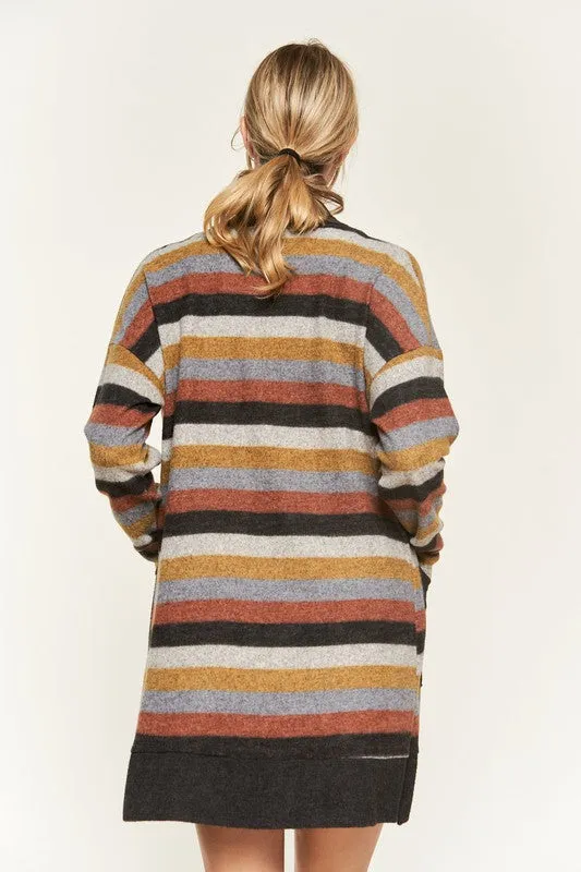 MULTI COLOR STRIPE CARDIGAN - Online exclusive