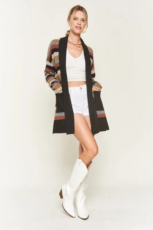 MULTI COLOR STRIPE CARDIGAN - Online exclusive