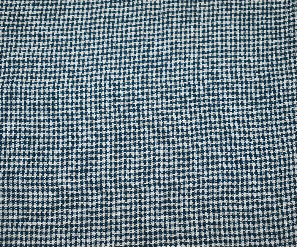 Navy Blue-White Spence Bryson Gingham Washed Irish Linen Woven Fabric