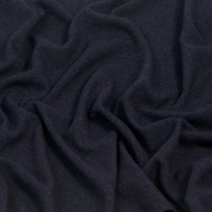 Navy Bouclé Suiting Fabric 209