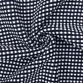 Night Blue-White Texture Poly-Cotton Dobby Woven Fabric