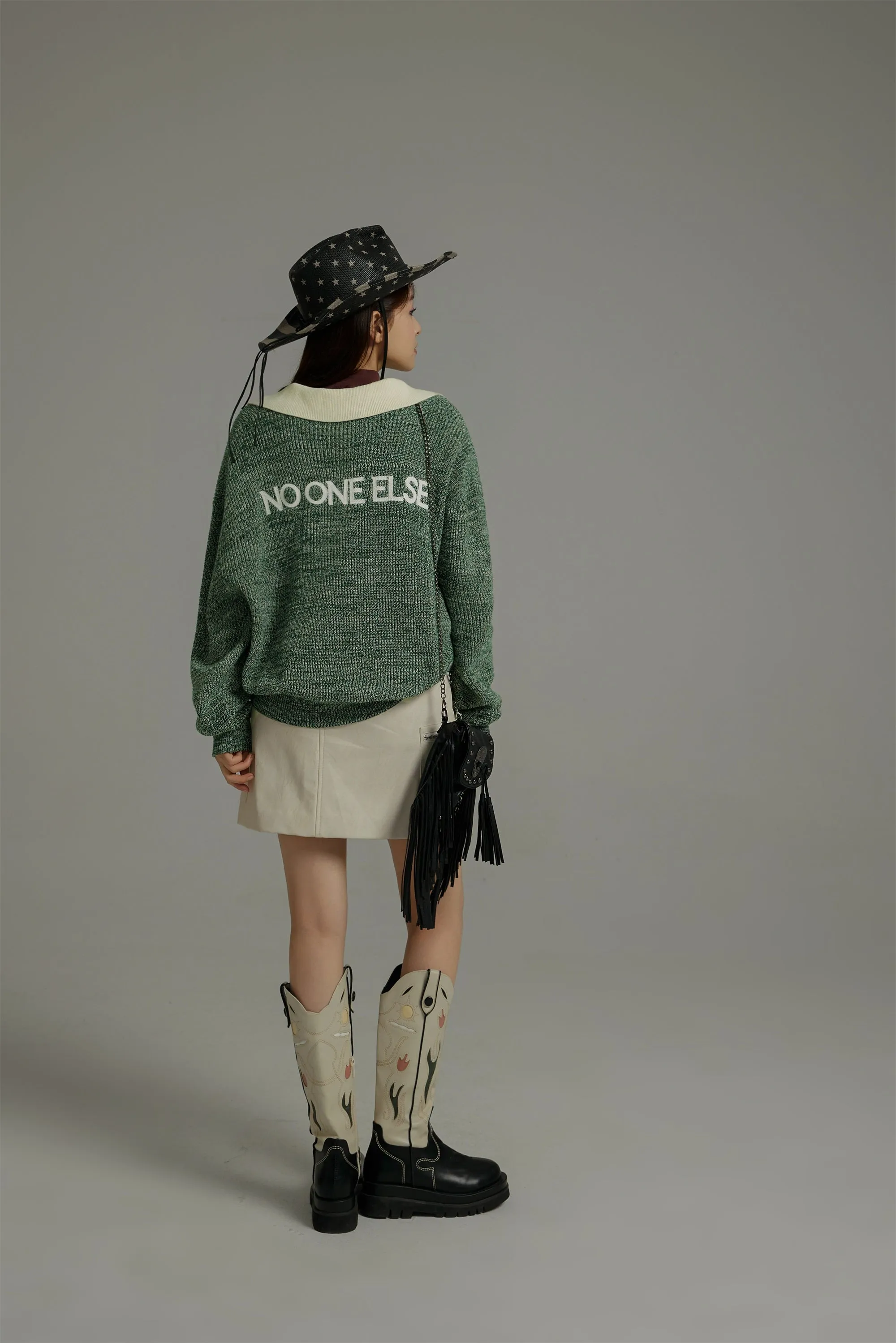 Noe Loose-Fit Open Collar Sweater