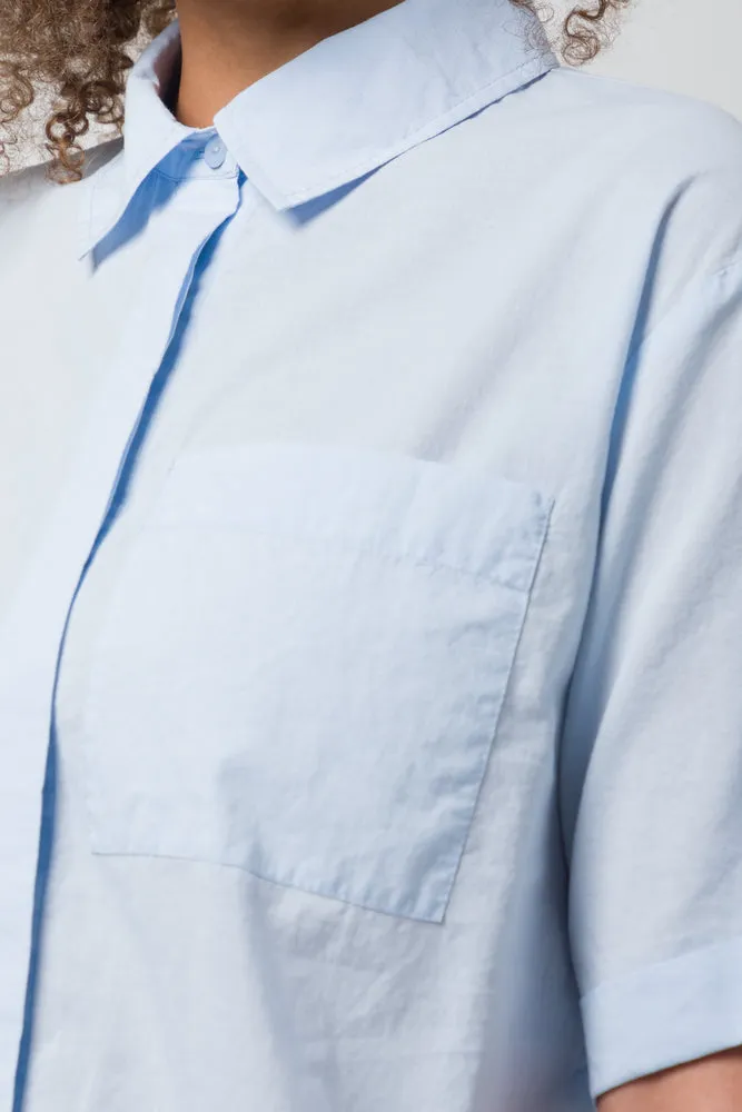 One Pocket Voile Shirt Mid Blue