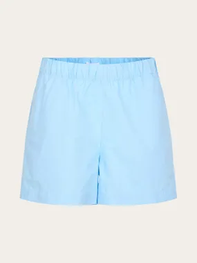 Poplin elastic waist shorts - Airy Blue