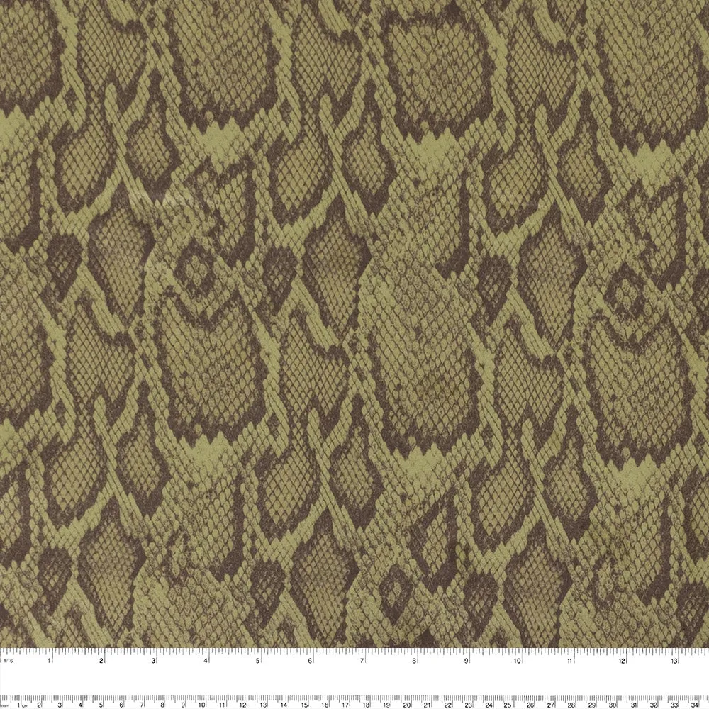 Printed Suede Scuba - Snake - Khaki