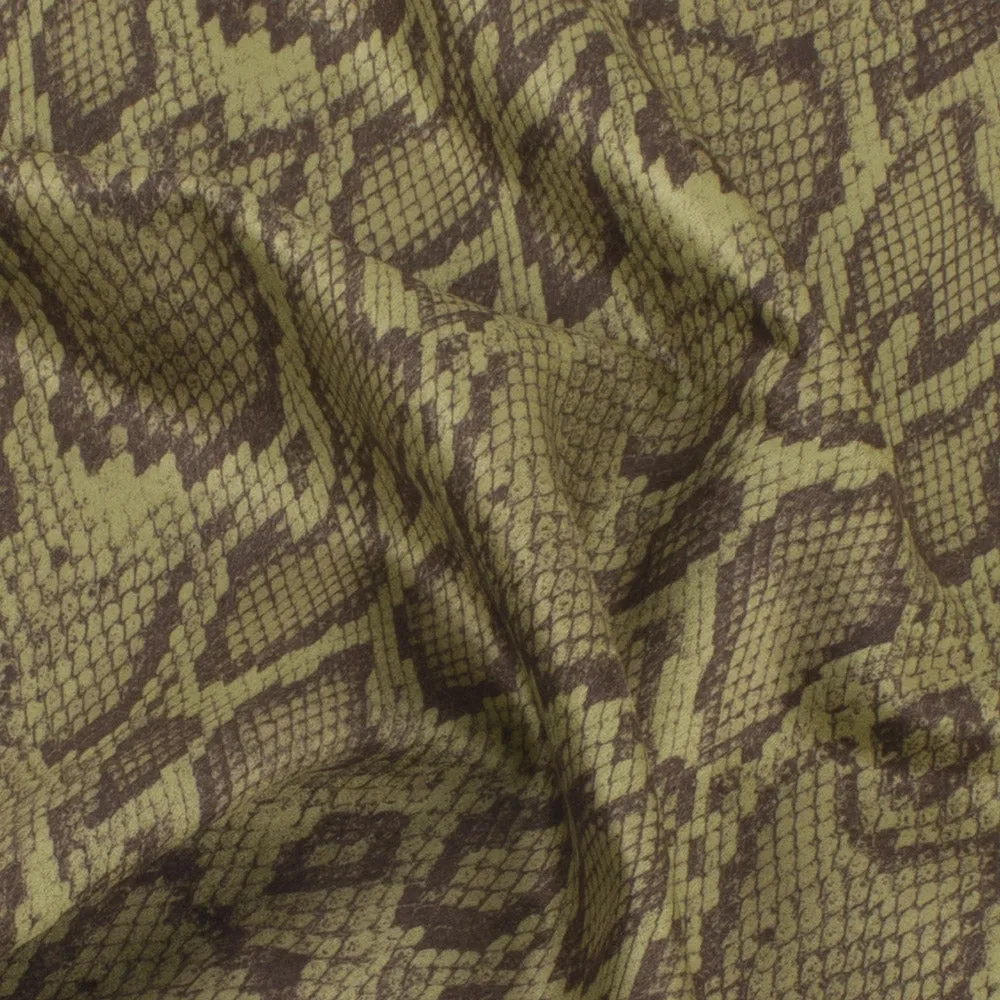 Printed Suede Scuba - Snake - Khaki