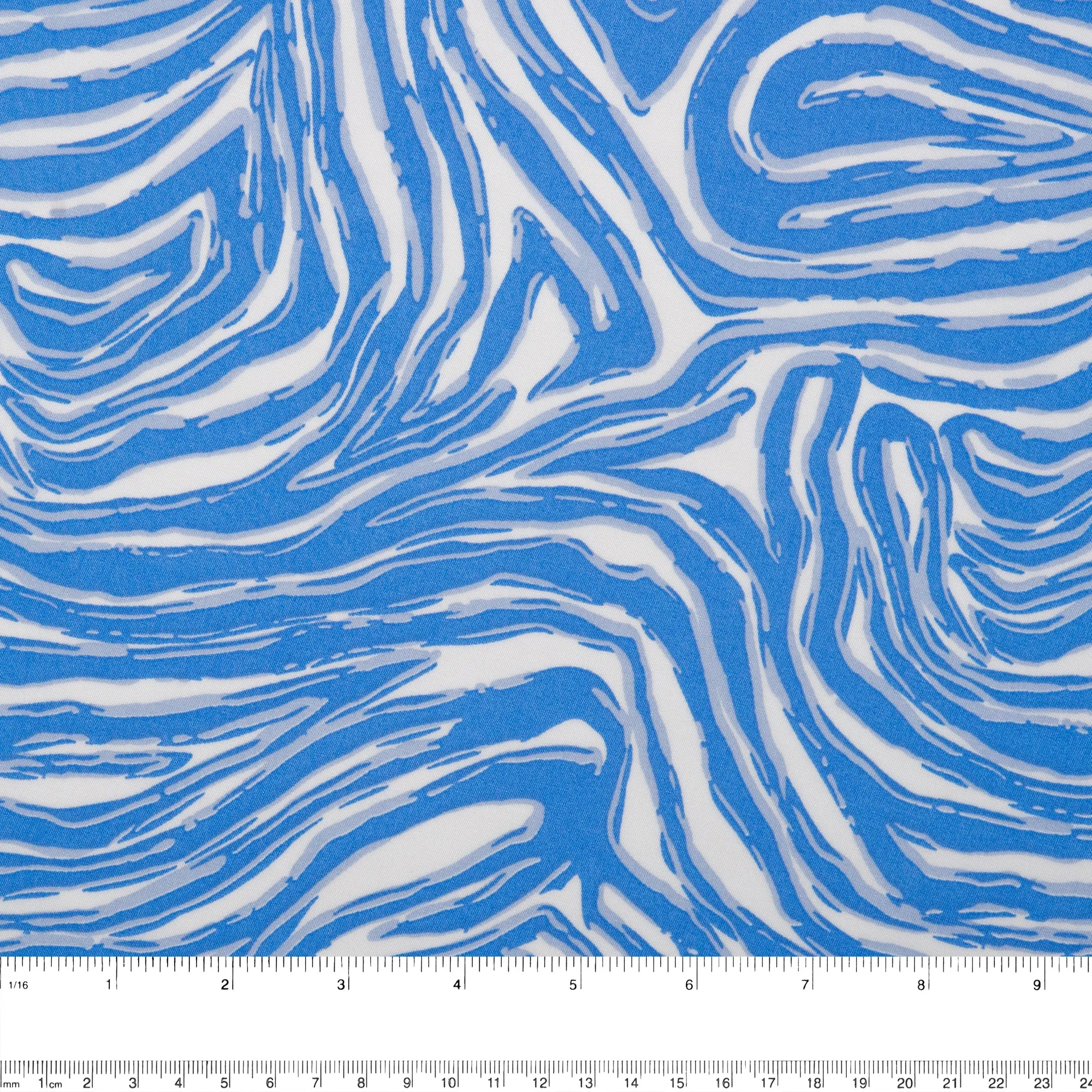 Rayon Voile Print - ALISSA - Abstract - Blue