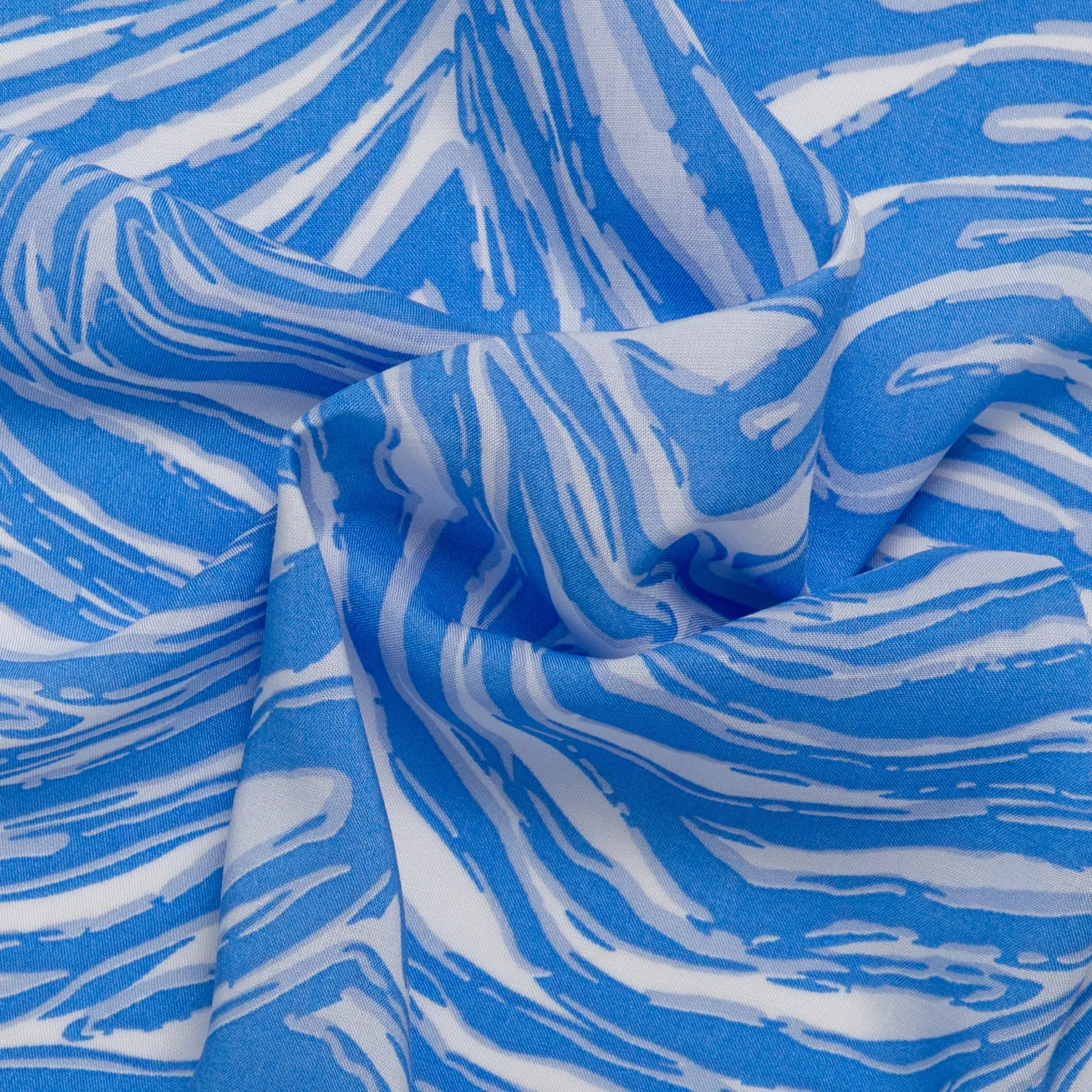 Rayon Voile Print - ALISSA - Abstract - Blue