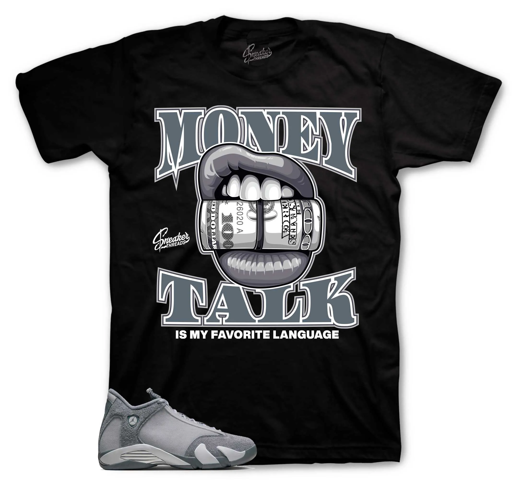 Retro 14 Flint Grey Money Talk Shirt