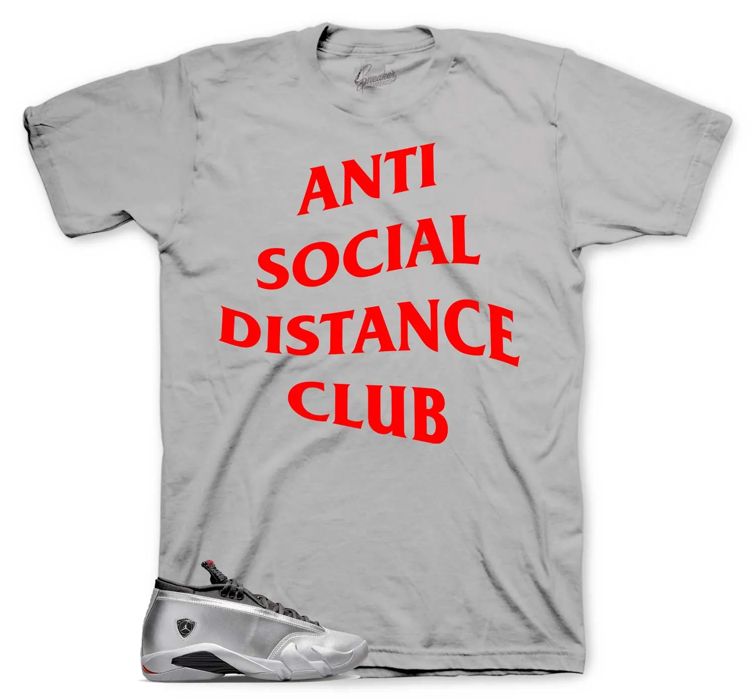 Retro 14 Metallic Silver Social Distance Shirt