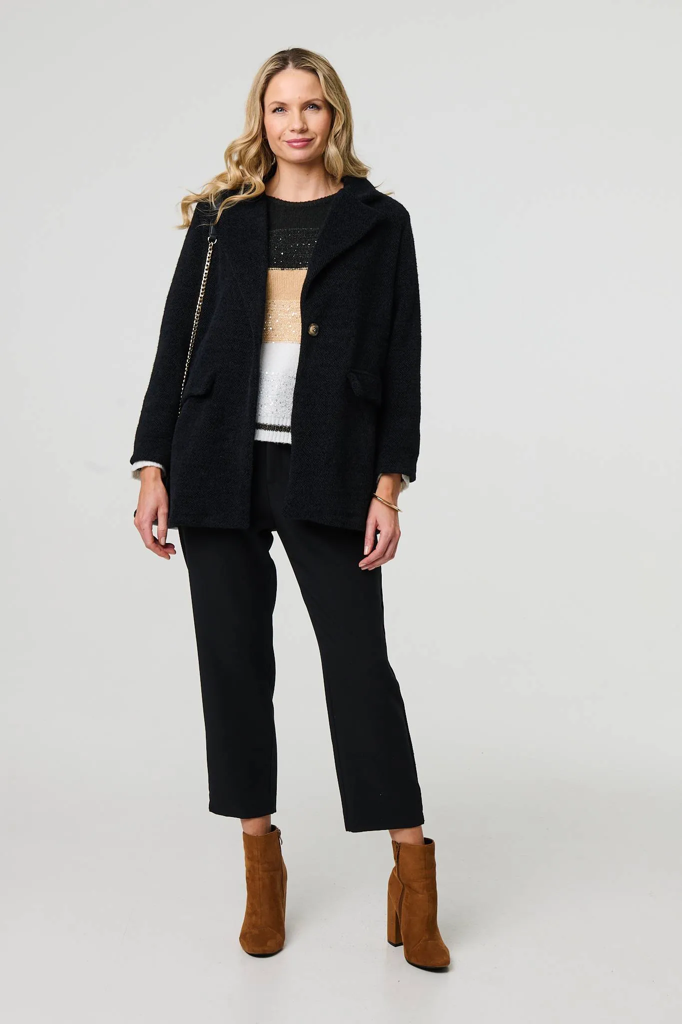 Soft Texture Pocket Detail Blazer Jacket