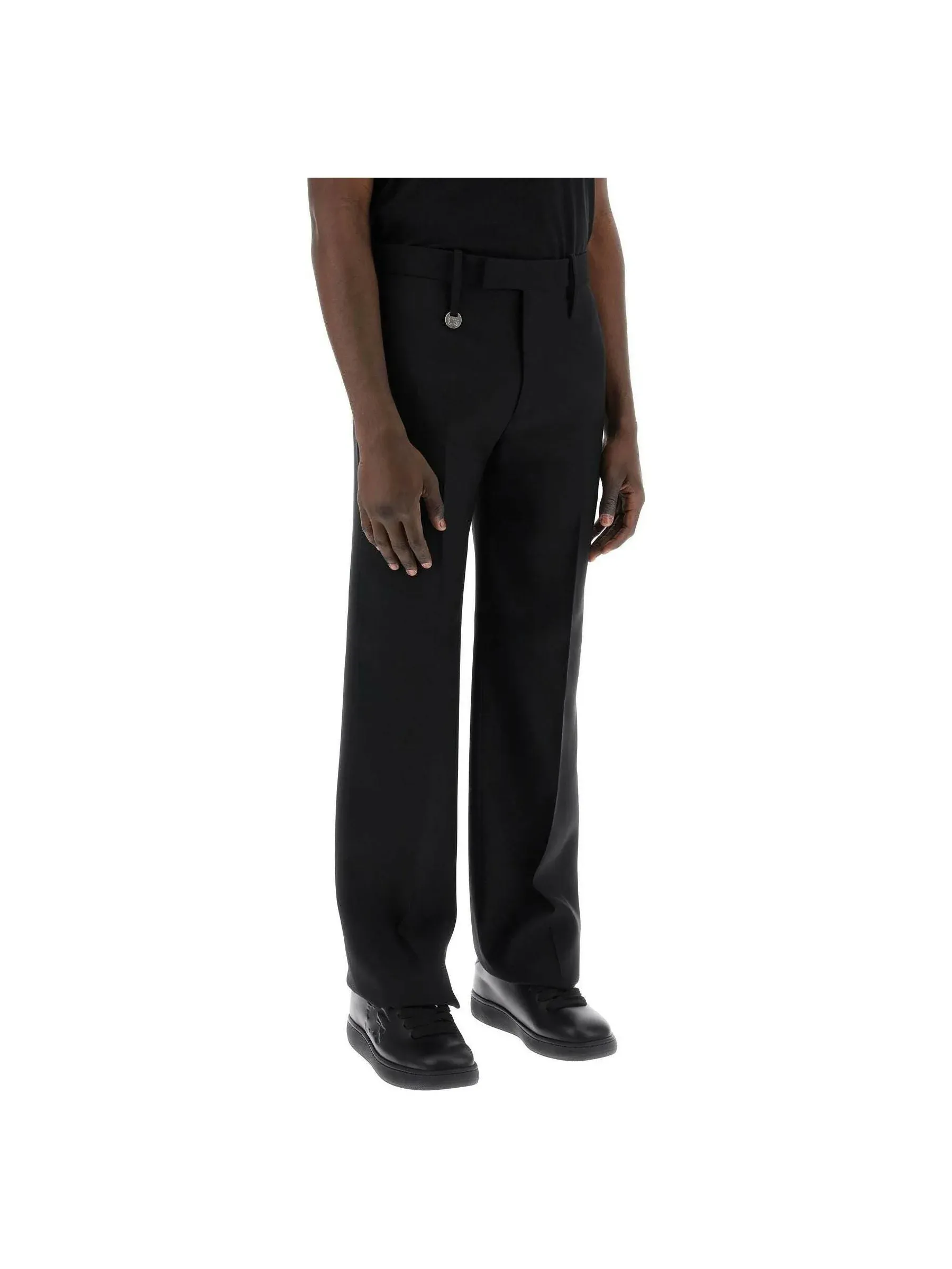 Straight Leg Wool Trousers