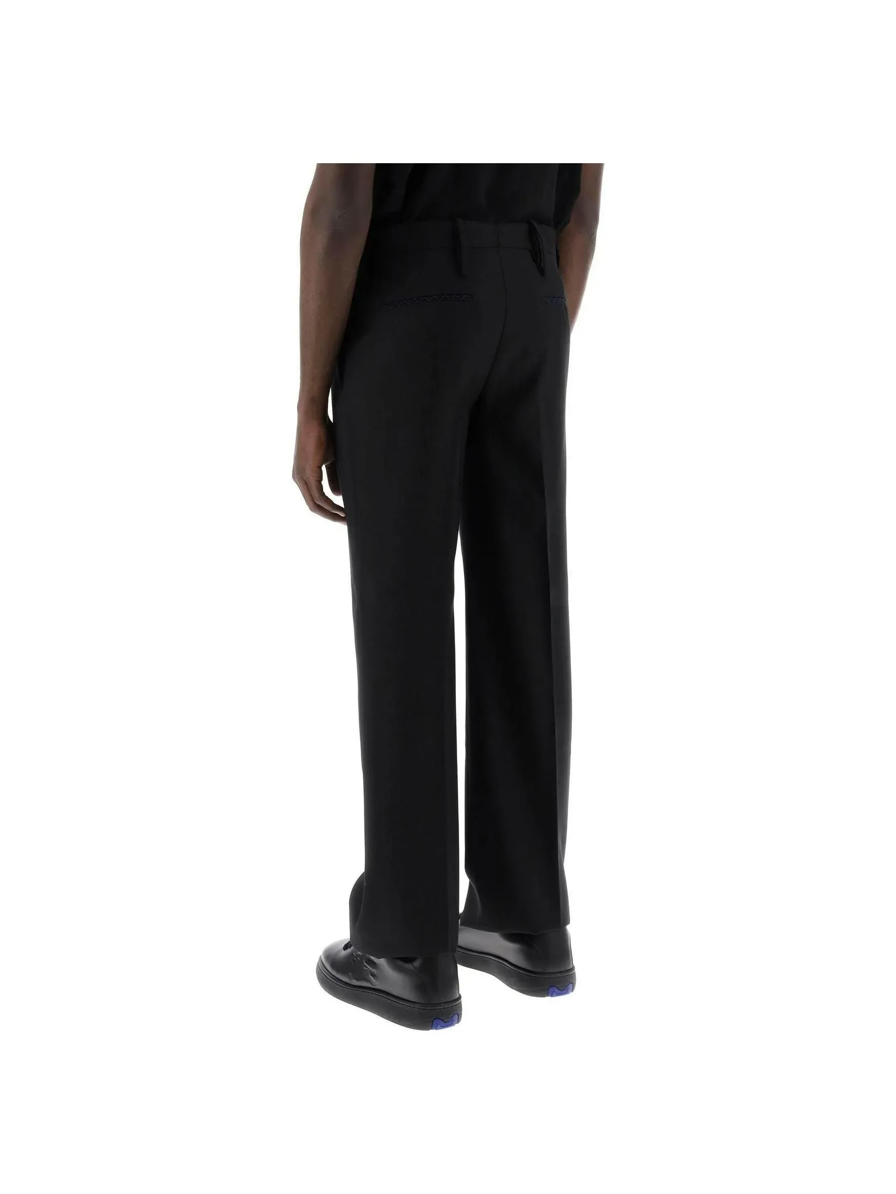 Straight Leg Wool Trousers