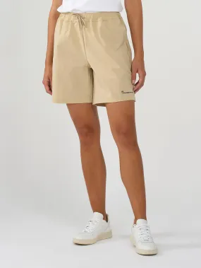 Stretch ribstop elastic waist shorts - Safari